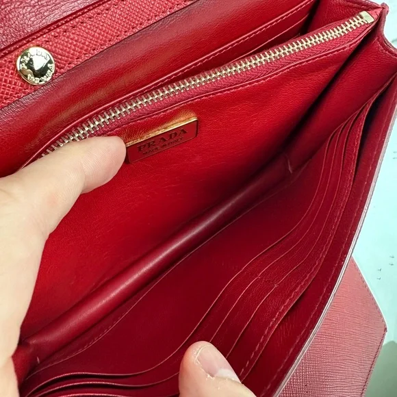 PRADA LEATHER MINI BAG RED GHW - Picture 8 of 13